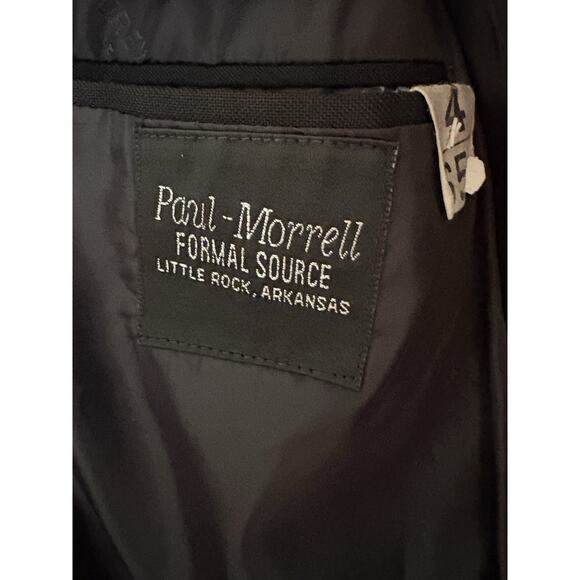 Men's Retro Andrew Fezza 40L Black Tuxedo Jacket with Collar & Satin Trim - Picture 4 of 6